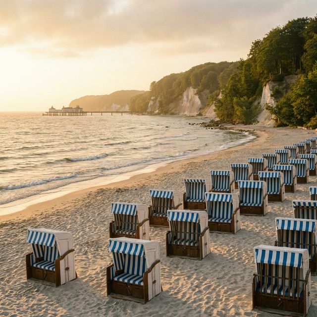 Strandkörbe am Strand von Binz auf Rügen
